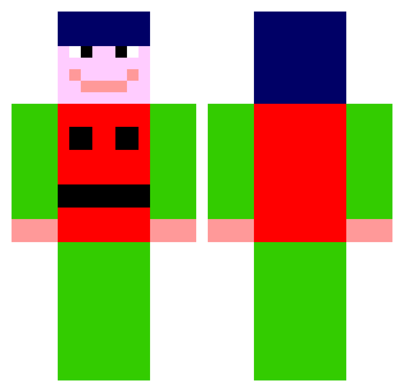 AngryKitten1876 Minecraft skin, front and back view