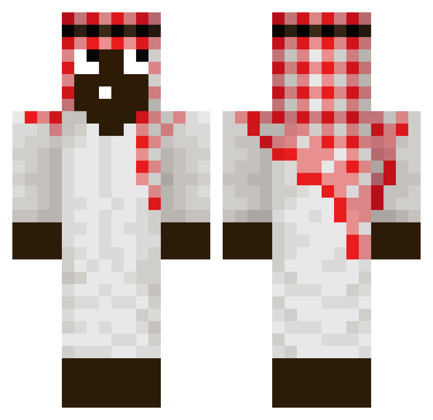 brais Minecraft skin, front and back view