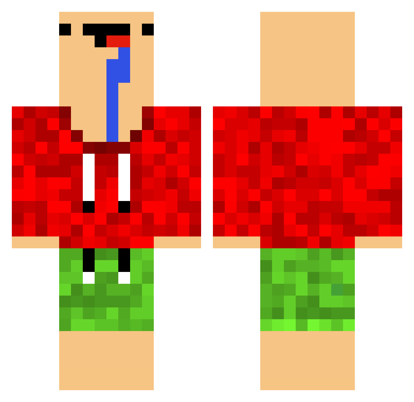 KadRs3 Minecraft skin, front and back view