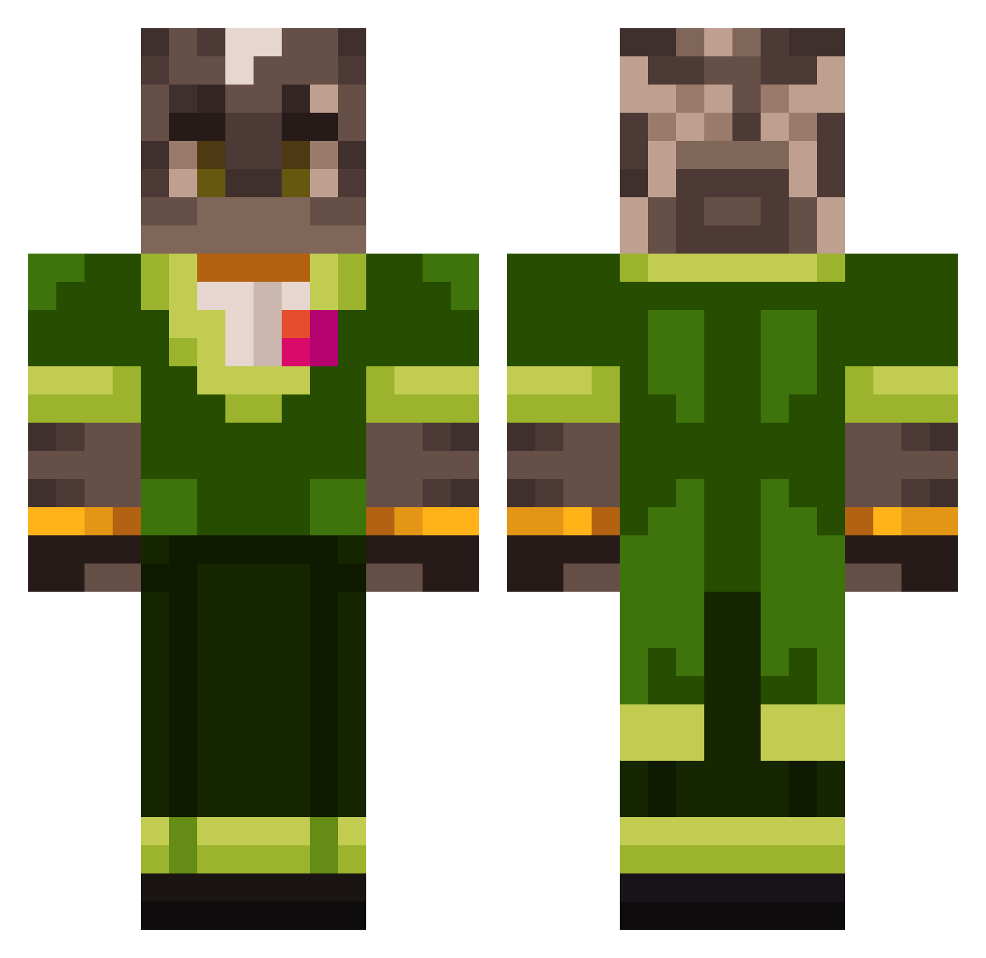 mxluckyv Minecraft skin, front and back view
