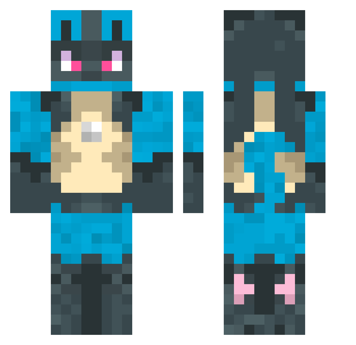 PePiiKiinG Minecraft skin, front and back view