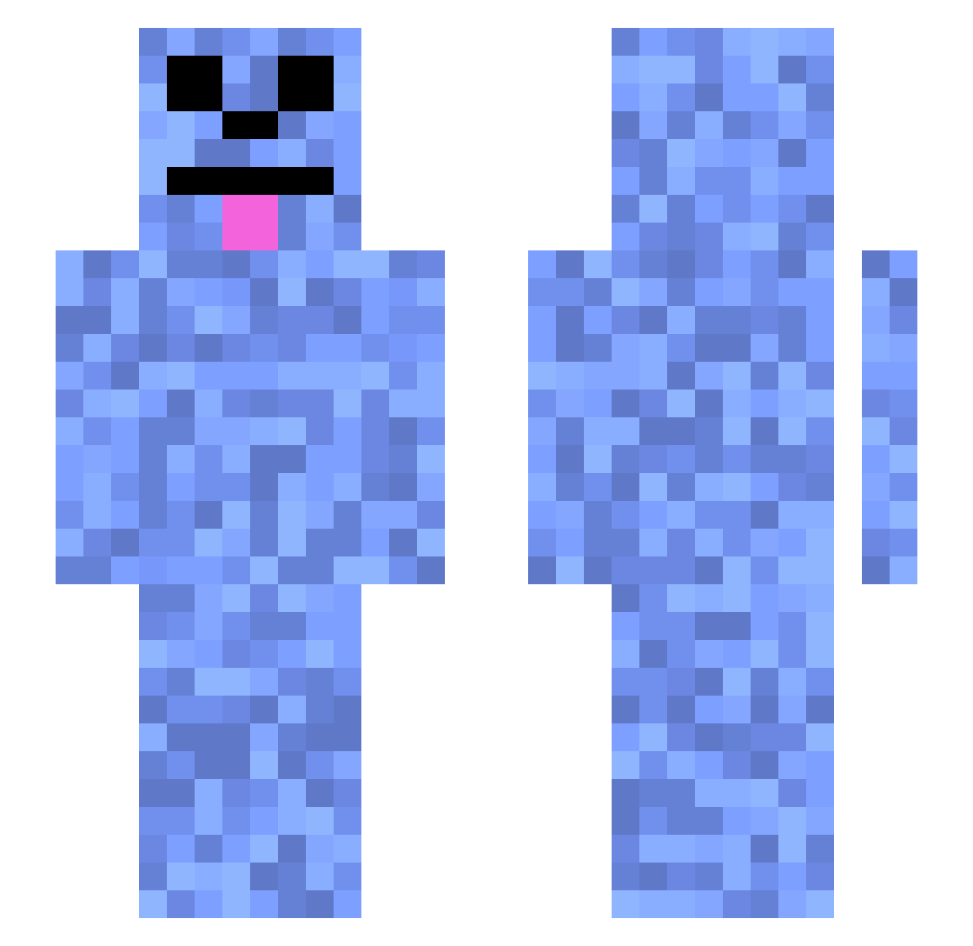 K3T Minecraft skin, front and back view