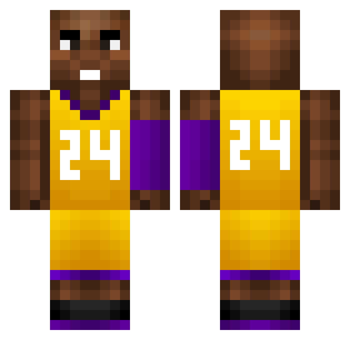 Zainab Minecraft skin, front and back view