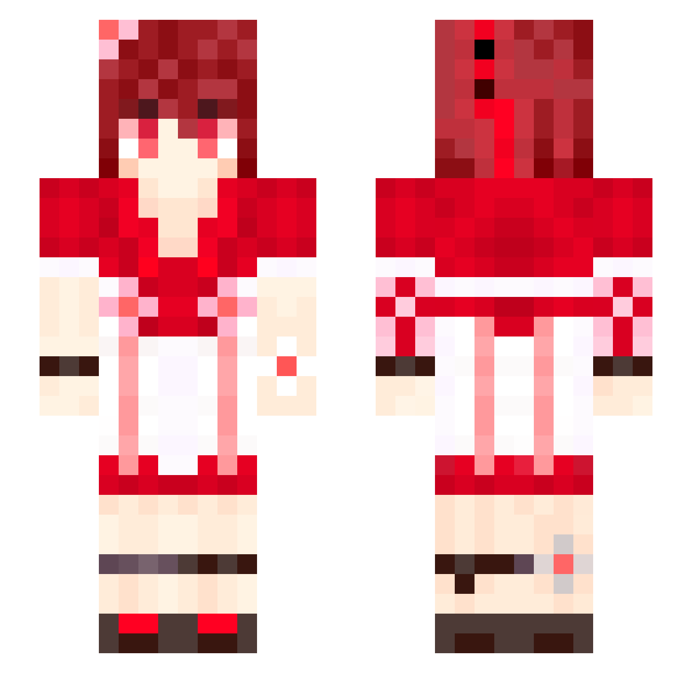 LaoGay Minecraft skin, front and back view
