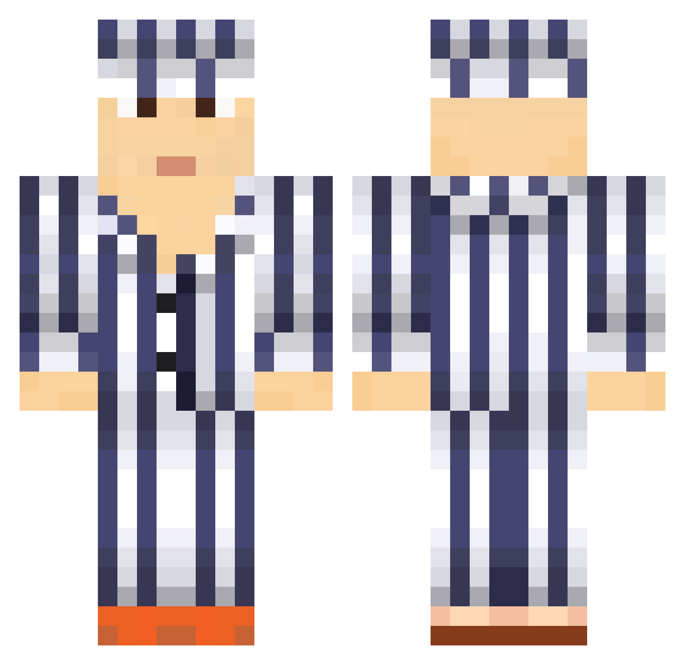 ToniBaloney Minecraft skin, front and back view