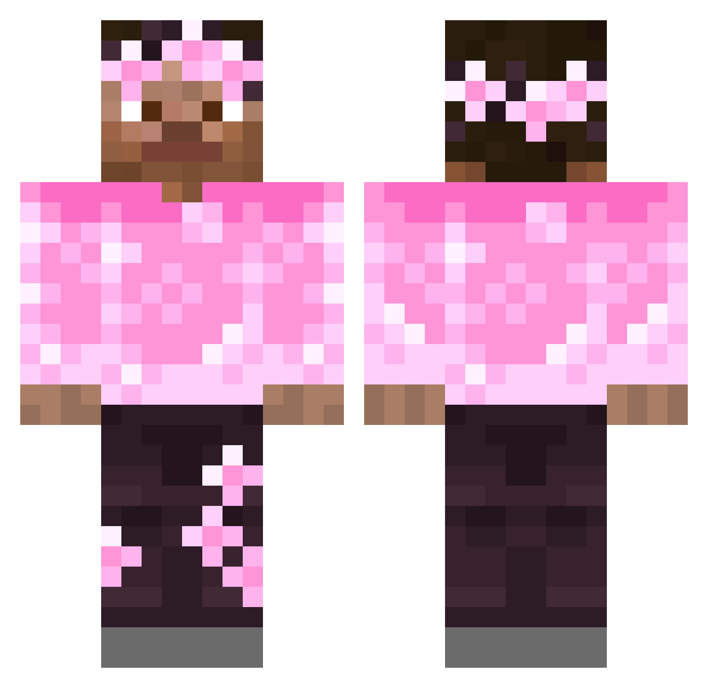 trsqn Minecraft skin, front and back view