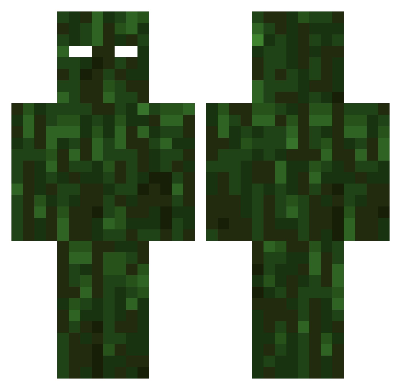 undernamed Minecraft skin, front and back view