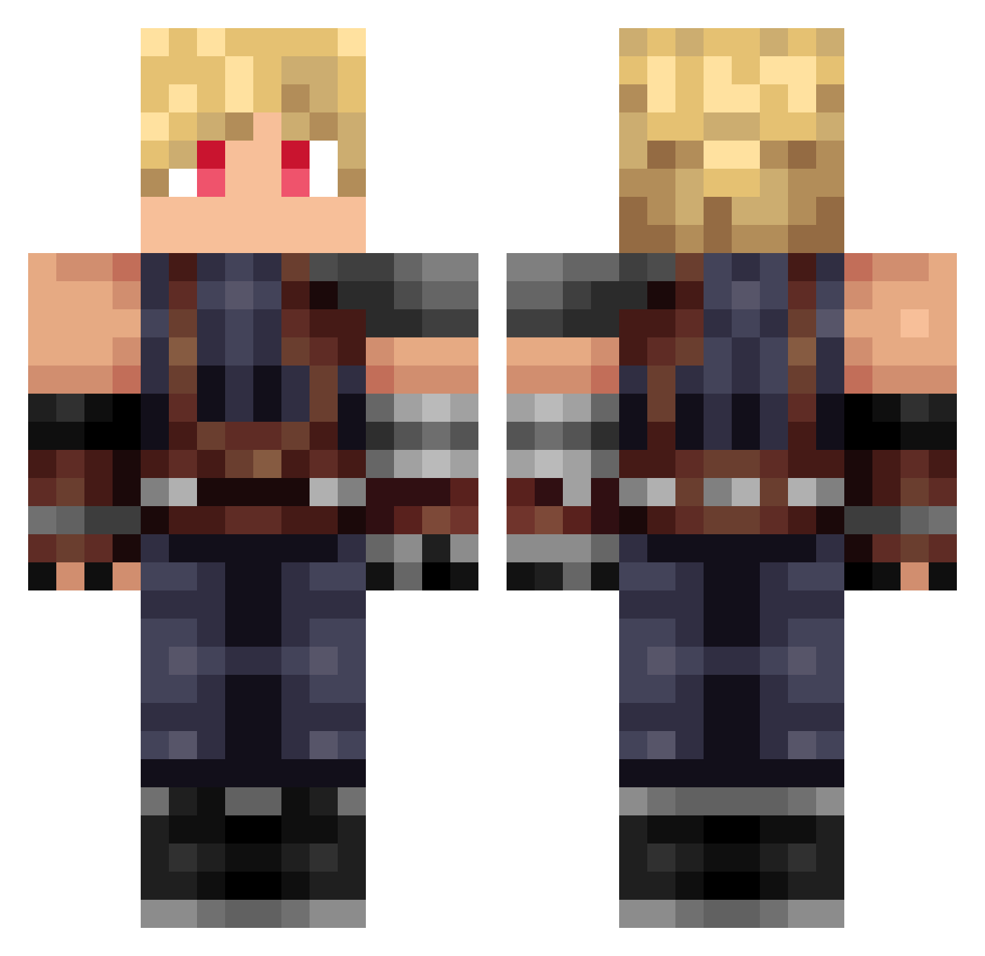 Galma320 Minecraft skin, front and back view