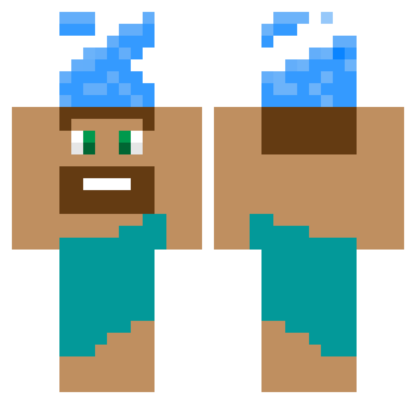 JellyyBean Minecraft skin, front and back view