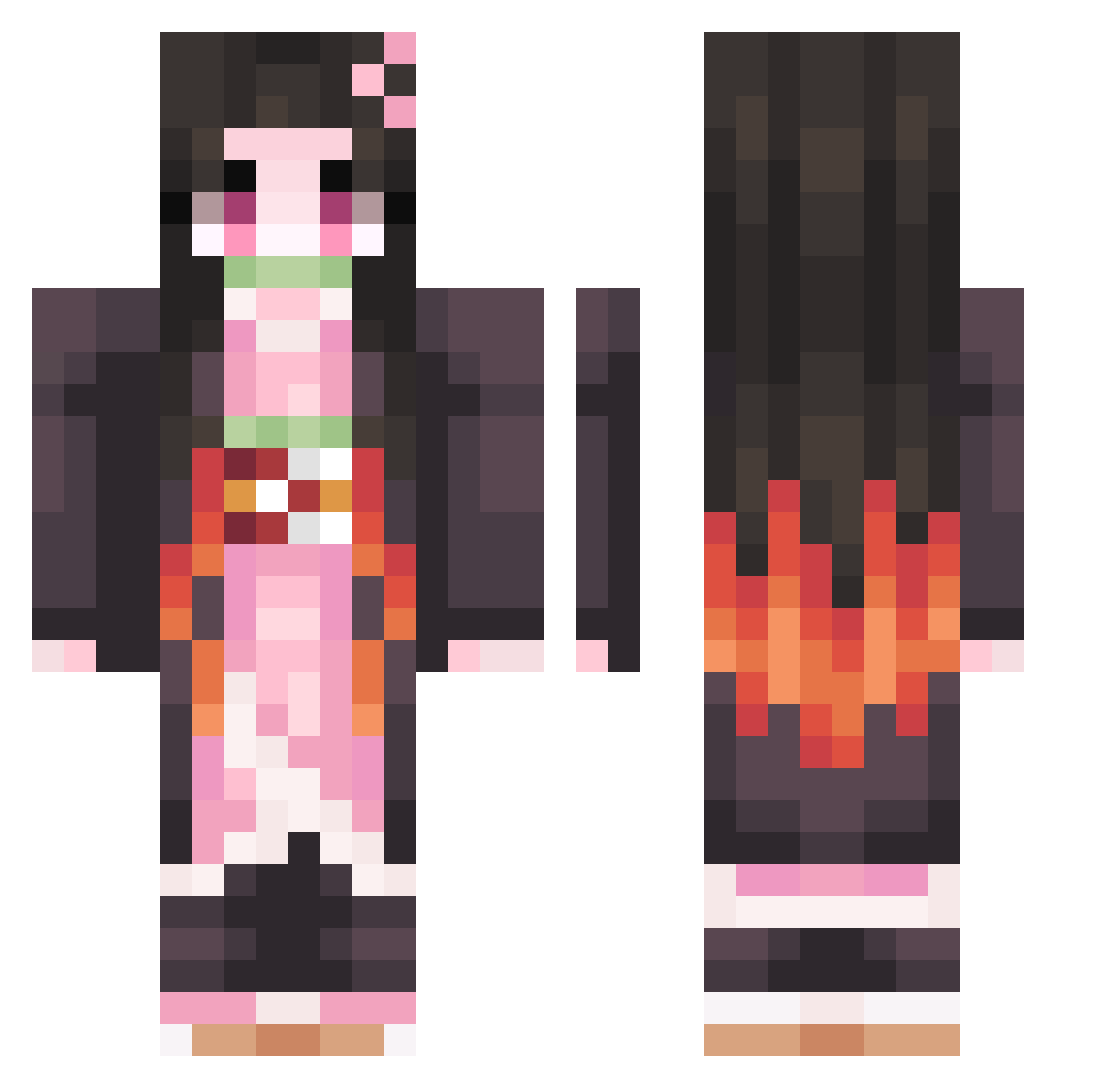 potandpearl Minecraft skin, front and back view