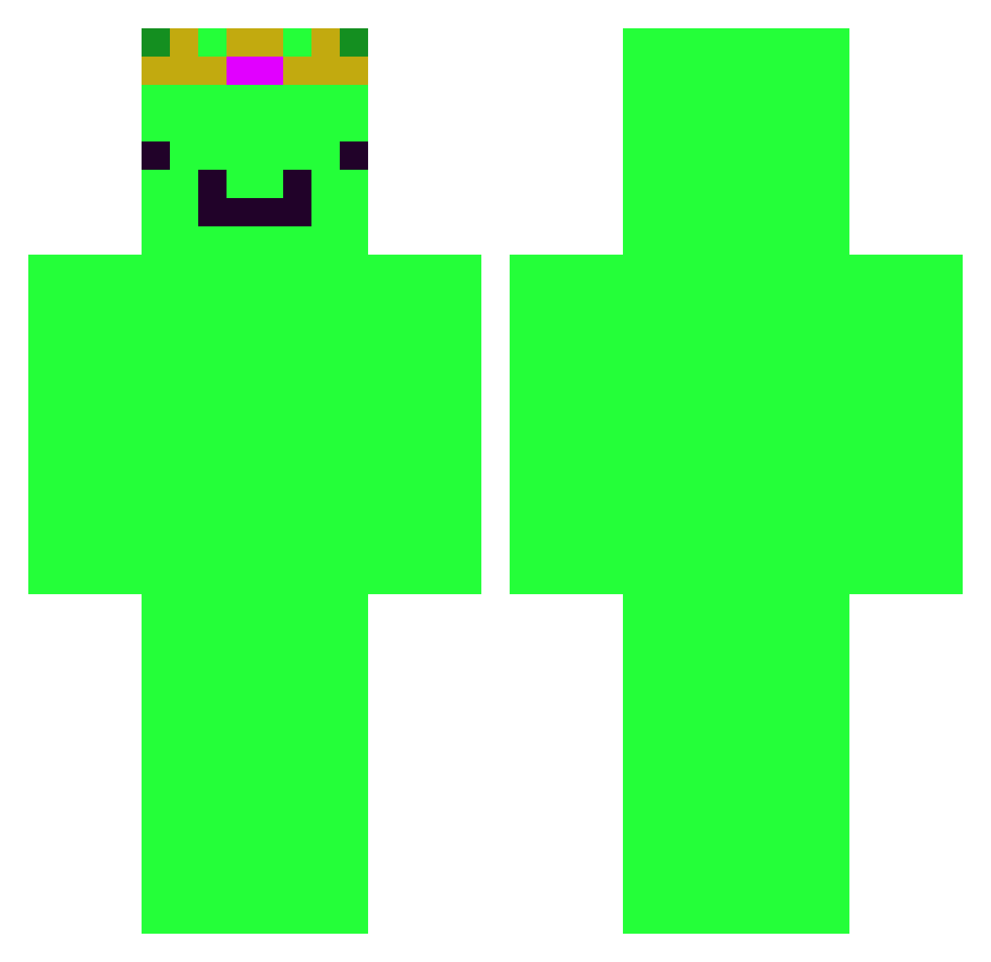 misevia Minecraft skin, front and back view