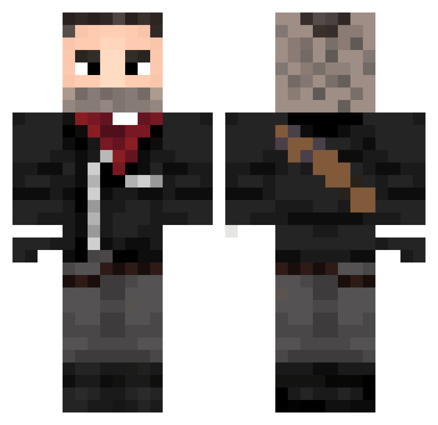 _Negan_Smith Minecraft skin, front and back view