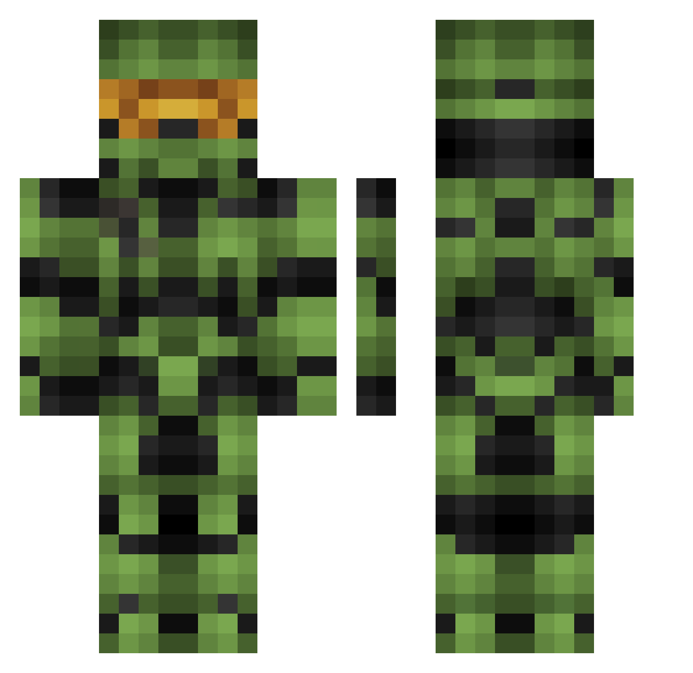 PastequsMaximus Minecraft skin, front and back view