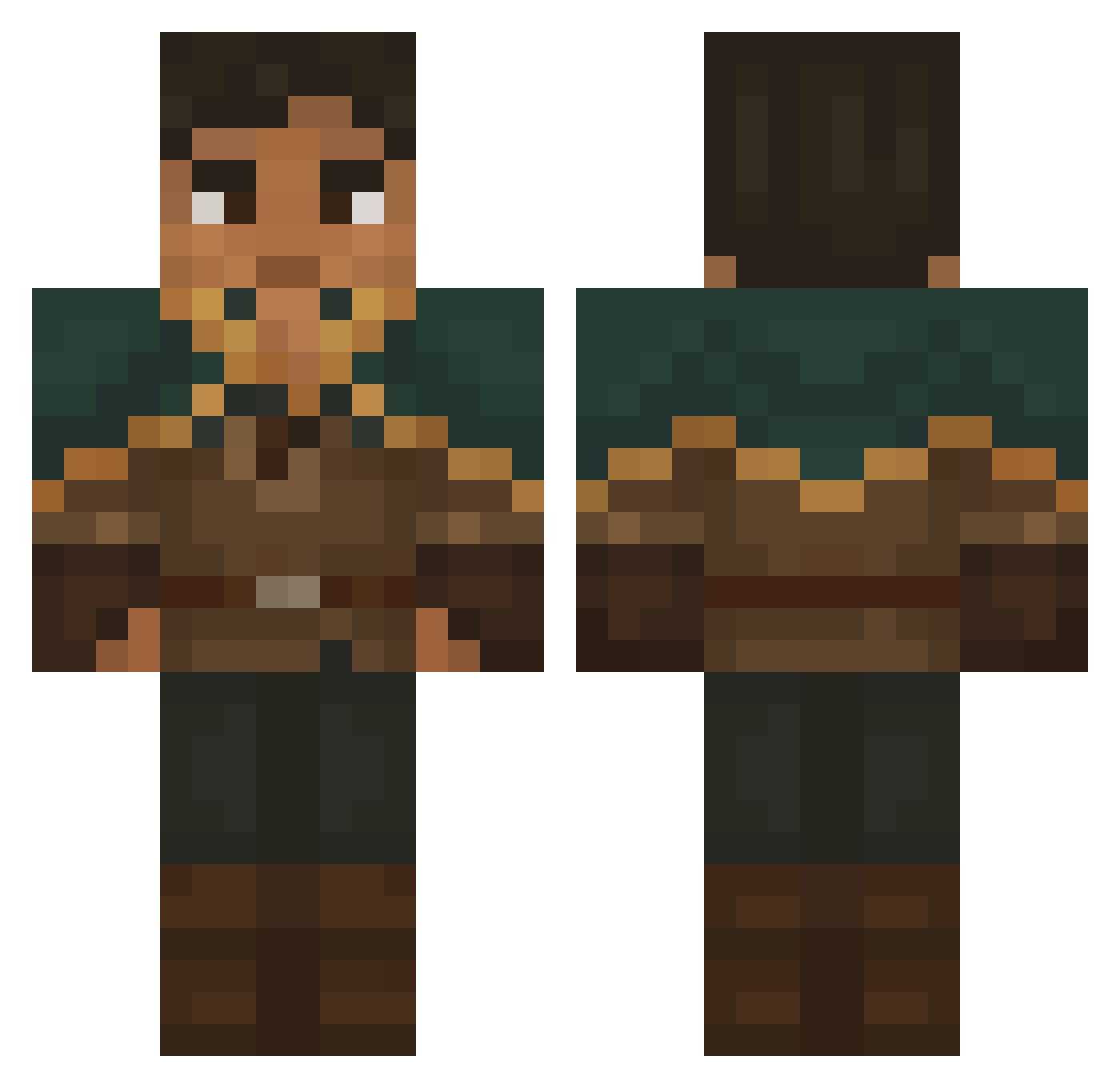 Zumakeii Minecraft skin, front and back view