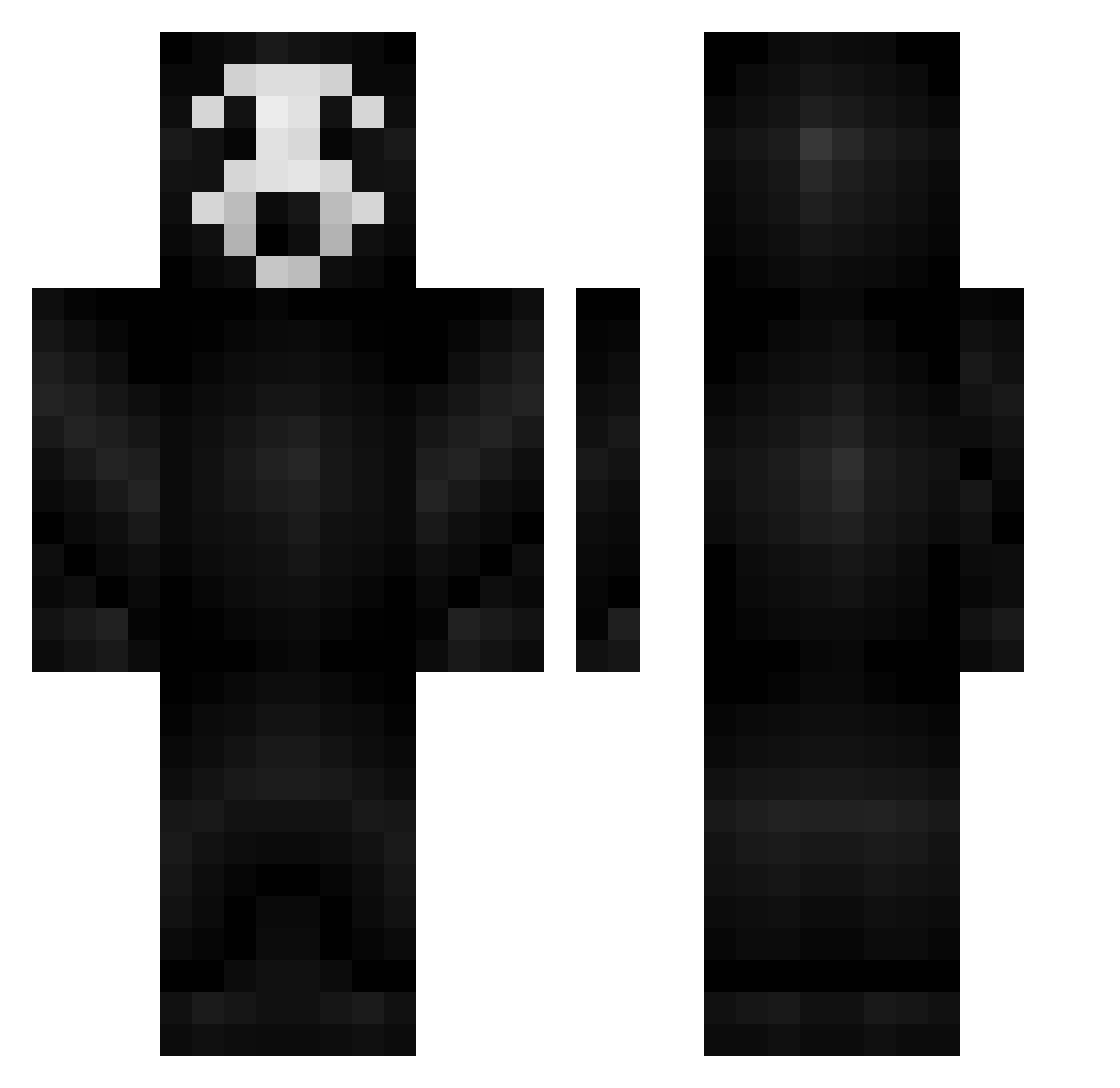 8pixelsx Minecraft skin, front and back view
