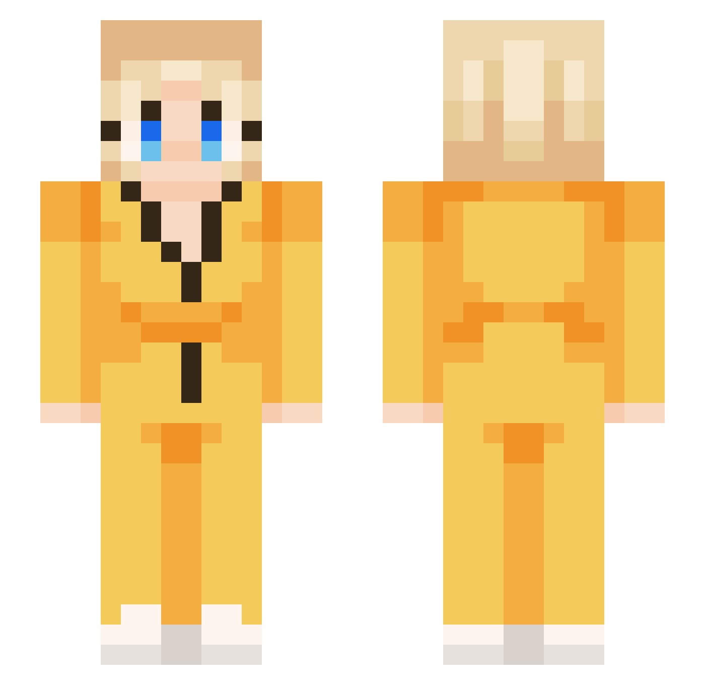 JRGamer444 Minecraft skin, front and back view