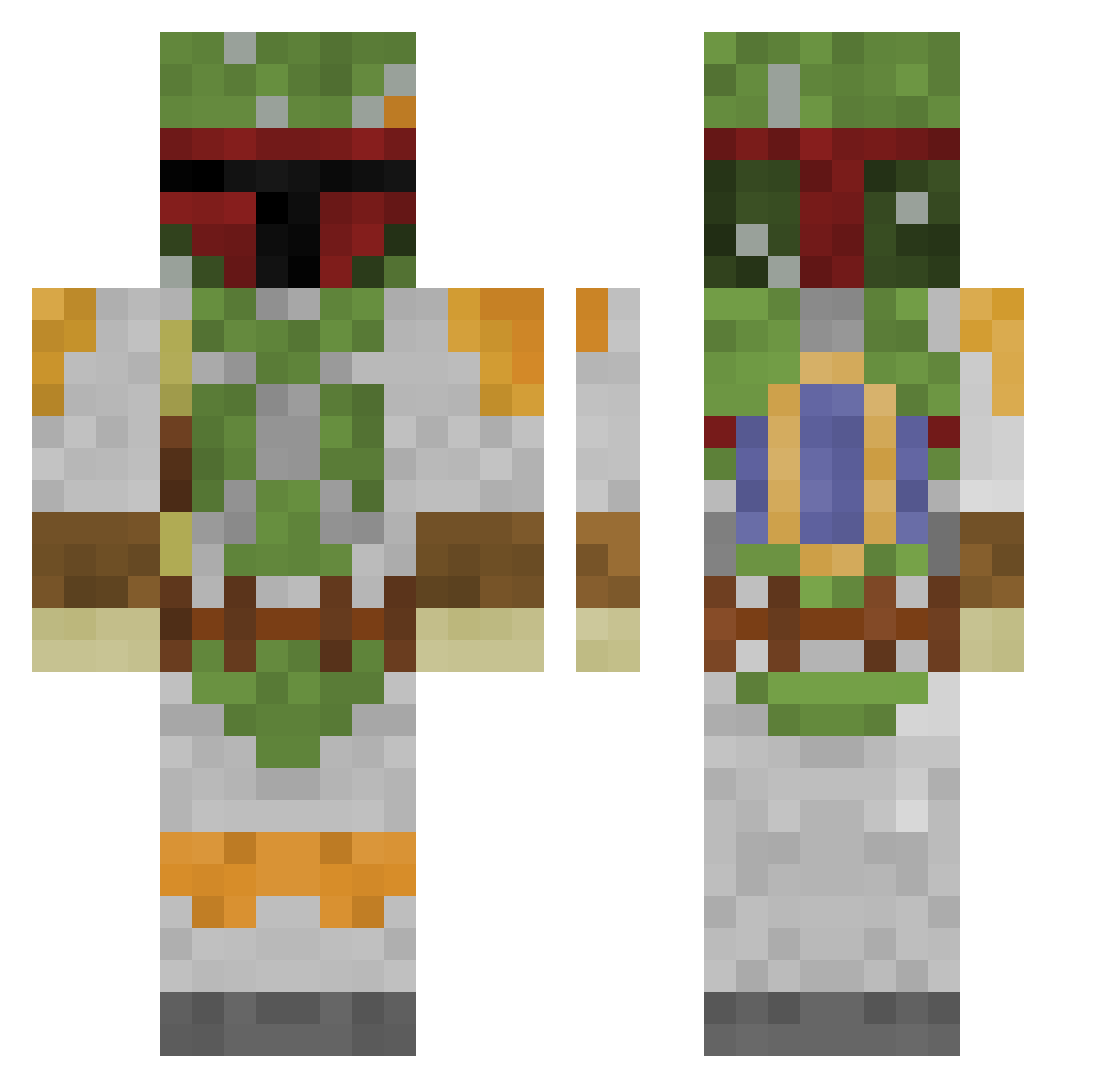 Galactic_Bunnie Minecraft skin, front and back view