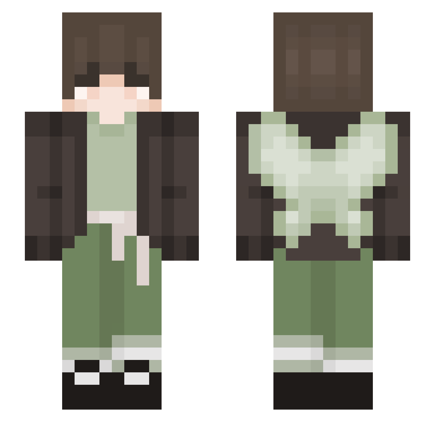 juliodabulio Minecraft skin, front and back view