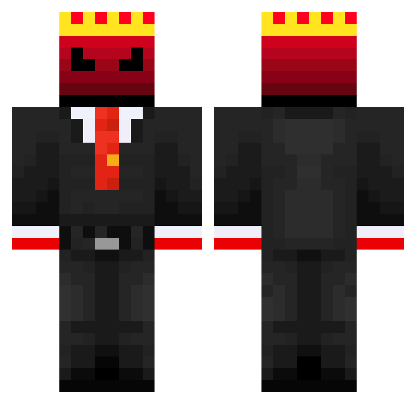 PHG_SUS Minecraft skin, front and back view