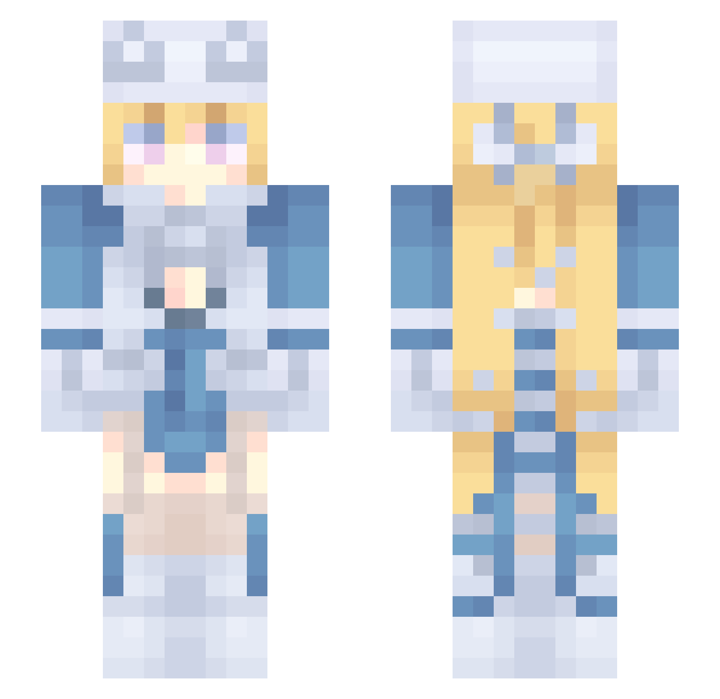 MisiekB Minecraft skin, front and back view