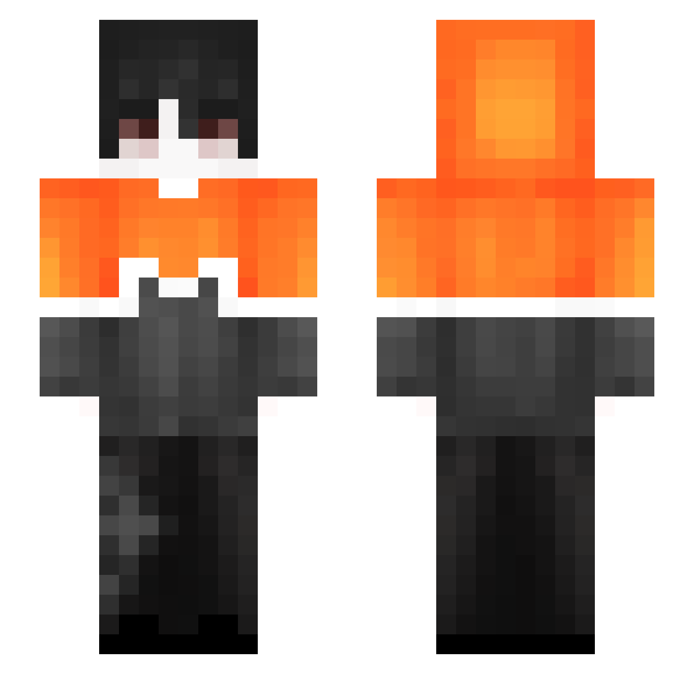 Avvian Minecraft skin, front and back view