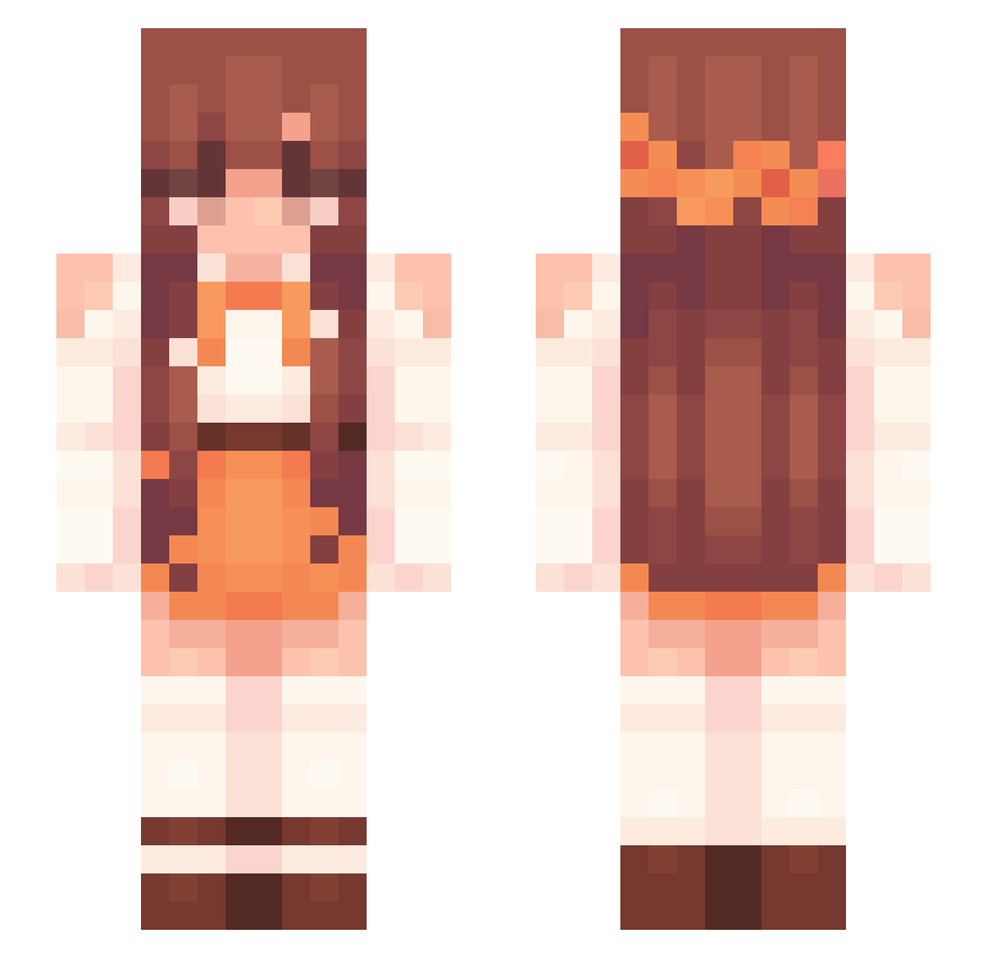 Izumir Minecraft skin, front and back view