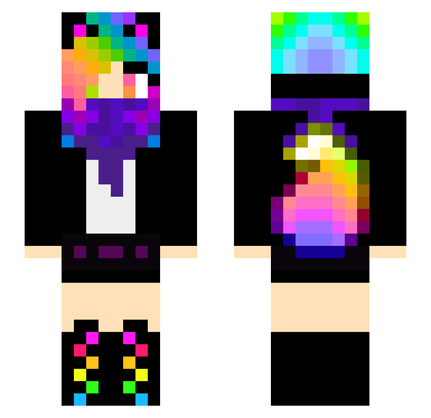 DylianxX Minecraft skin, front and back view