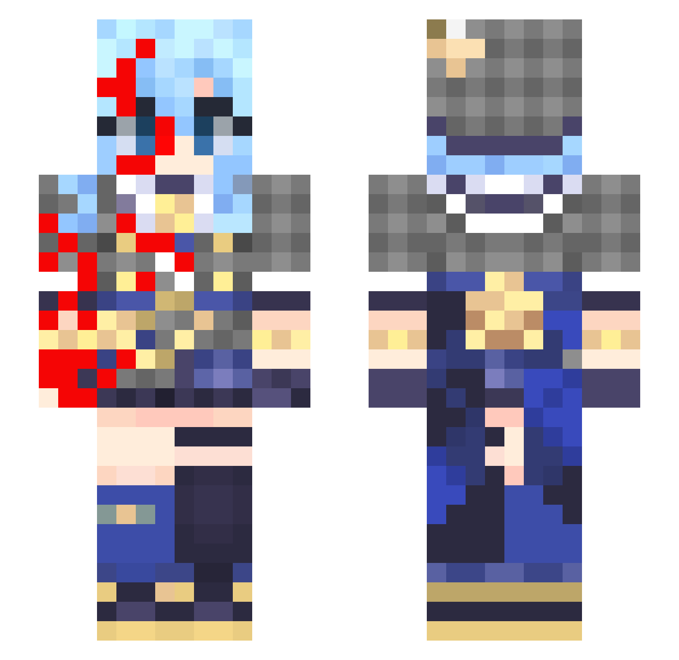 ViolaNooby Minecraft skin, front and back view