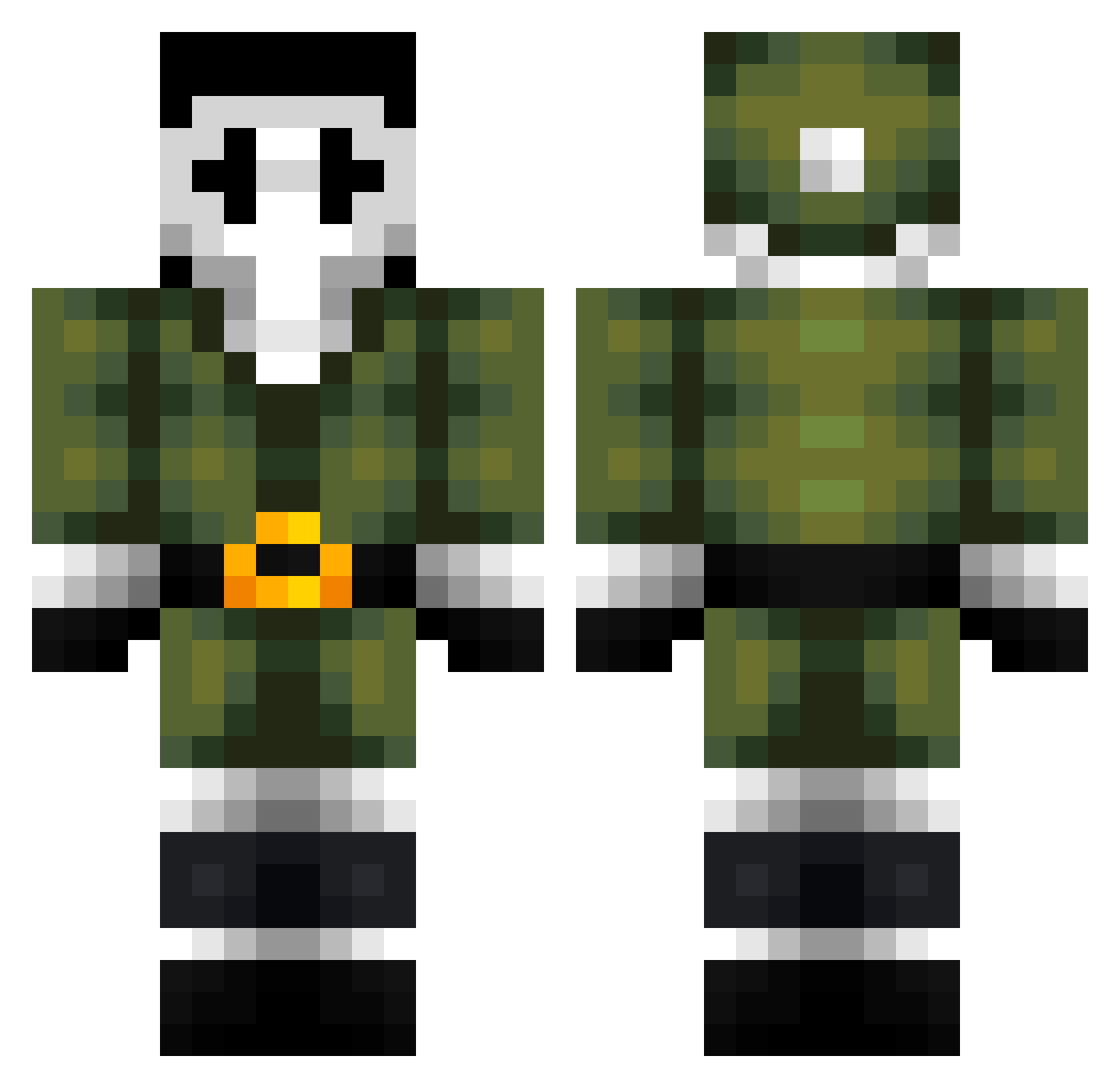 timbacool Minecraft skin, front and back view