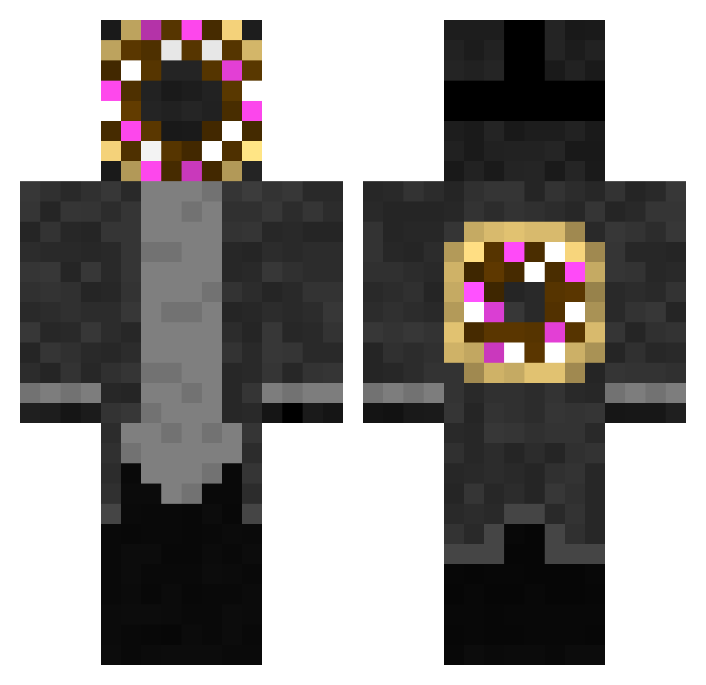 DonutDave Minecraft skin, front and back view