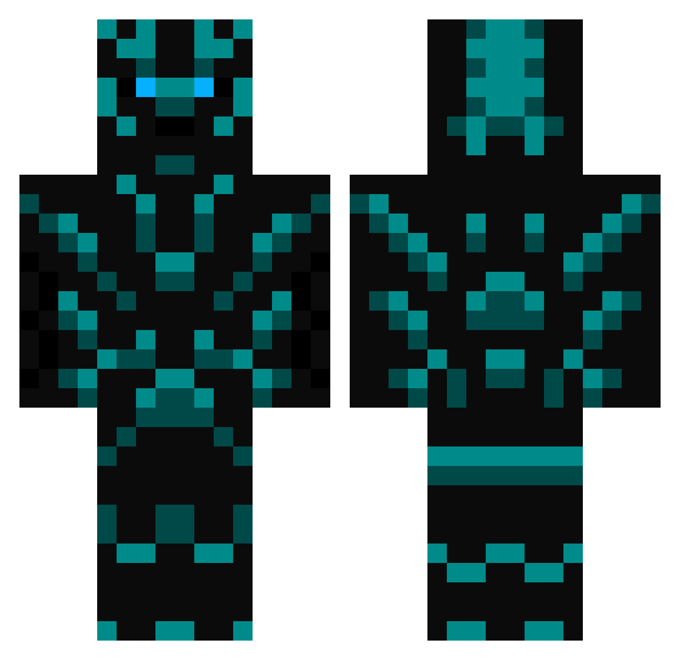 cyborgzav Minecraft skin, front and back view