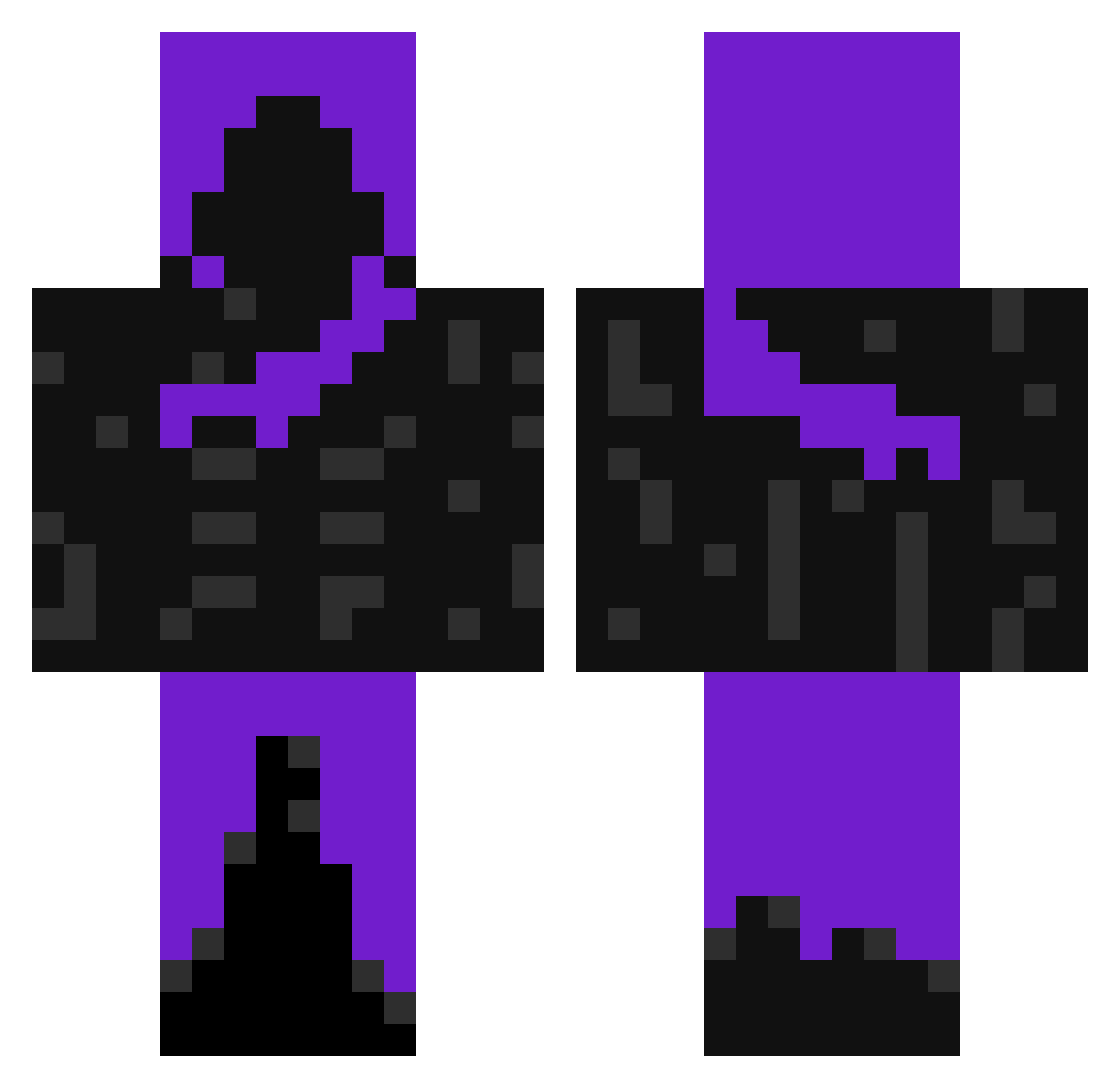Kajmik73 Minecraft skin, front and back view