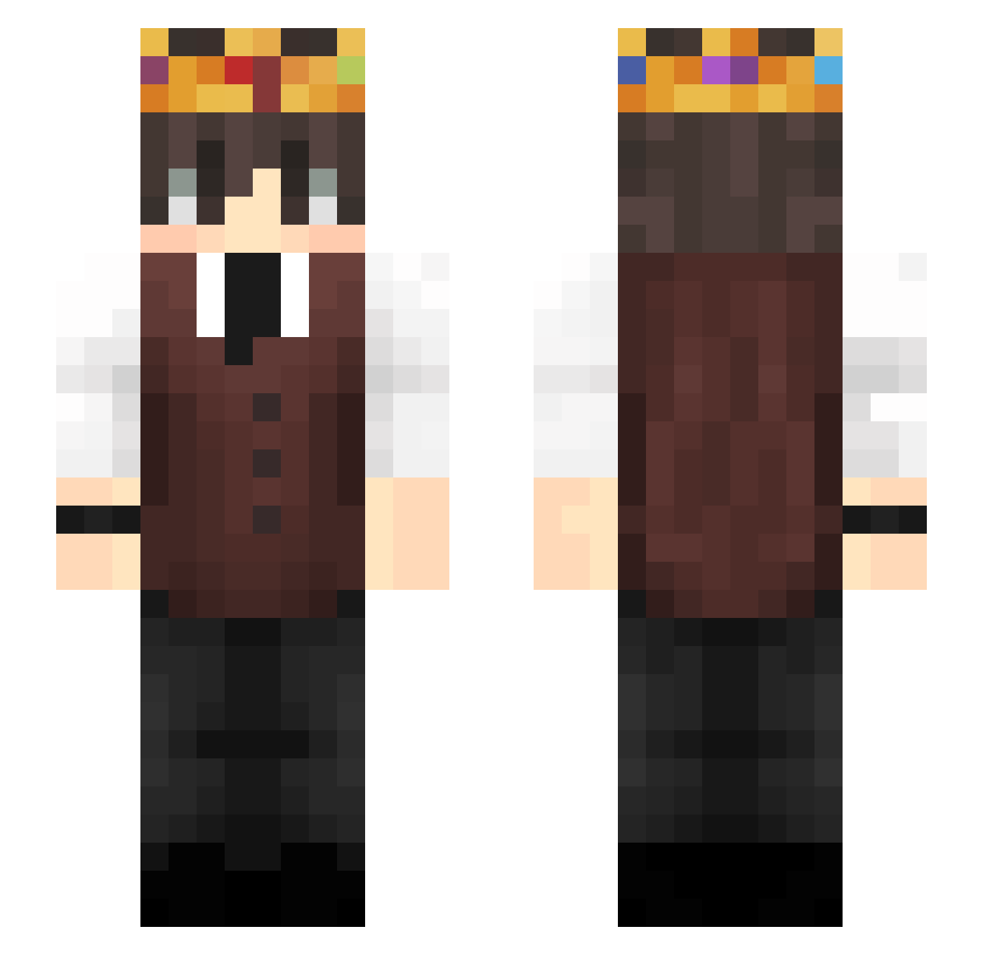 exzacr Minecraft skin, front and back view