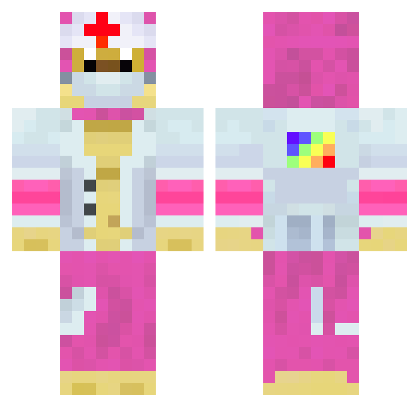Just8 Minecraft skin, front and back view