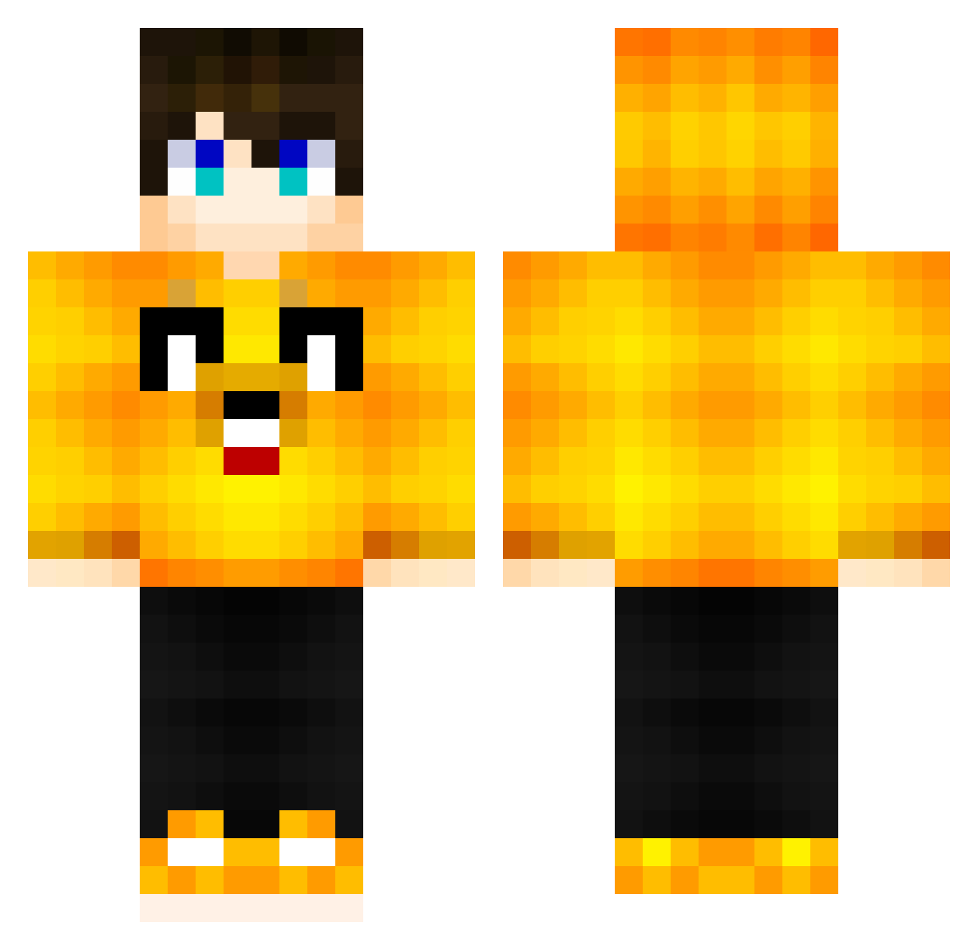 zPhoennix Minecraft skin, front and back view