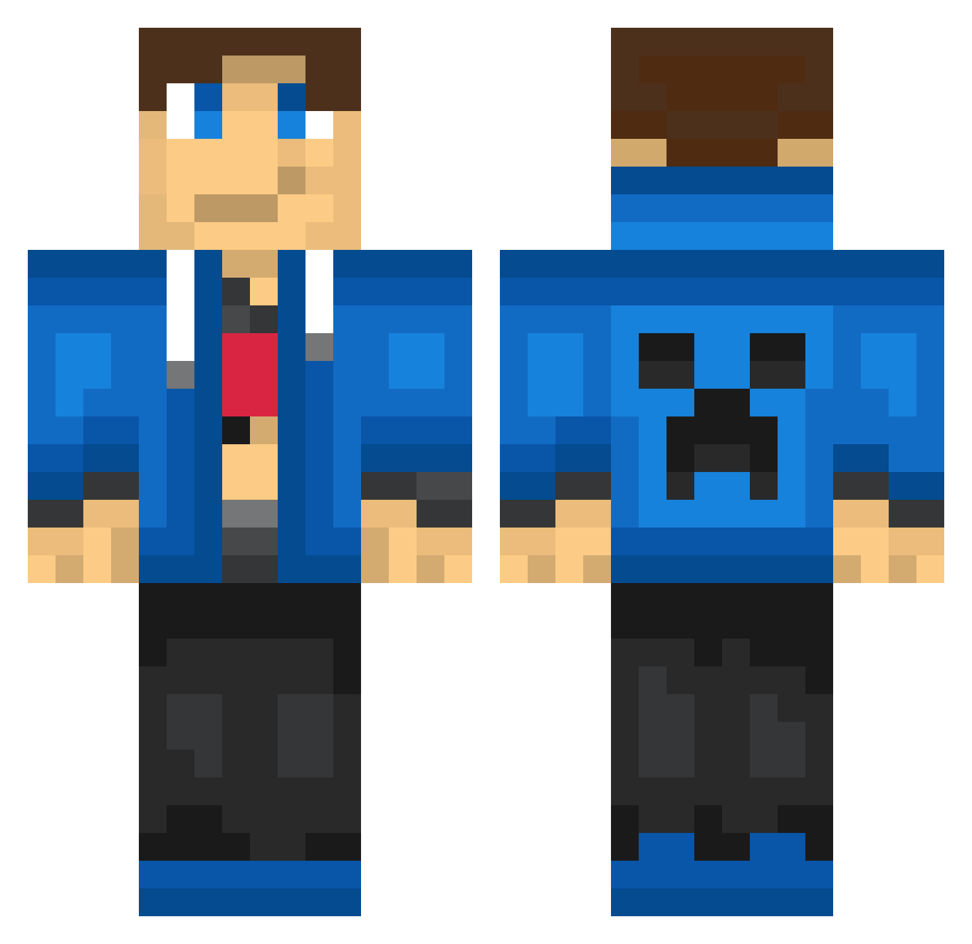 Dexgamer83 Minecraft skin, front and back view