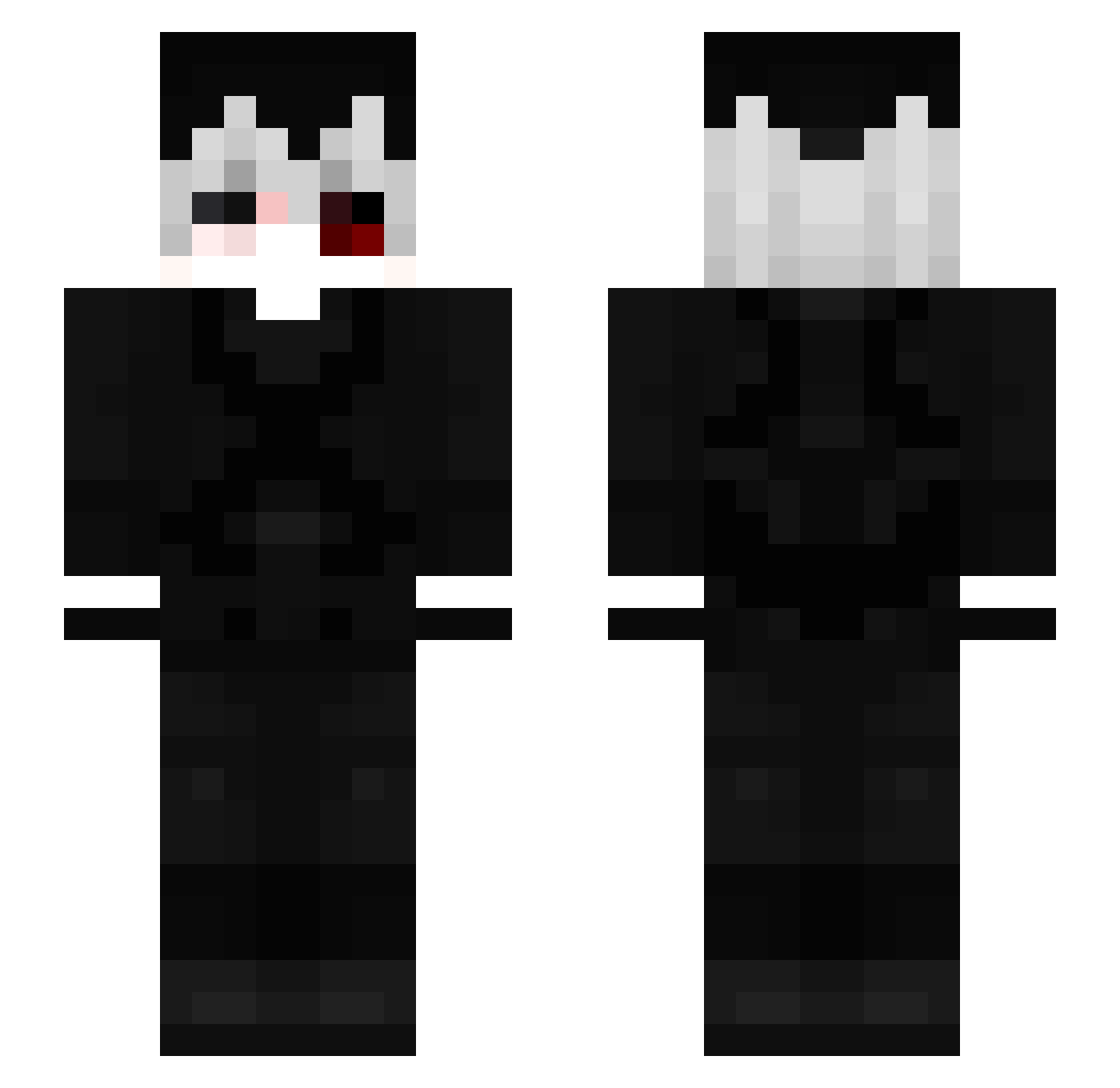 Iwithknife Minecraft skin, front and back view