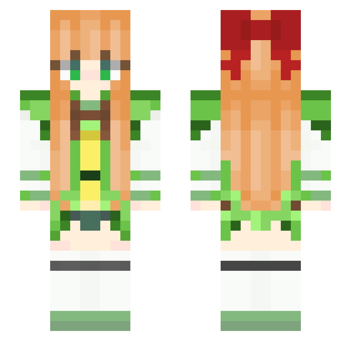 Xininga Minecraft skin, front and back view