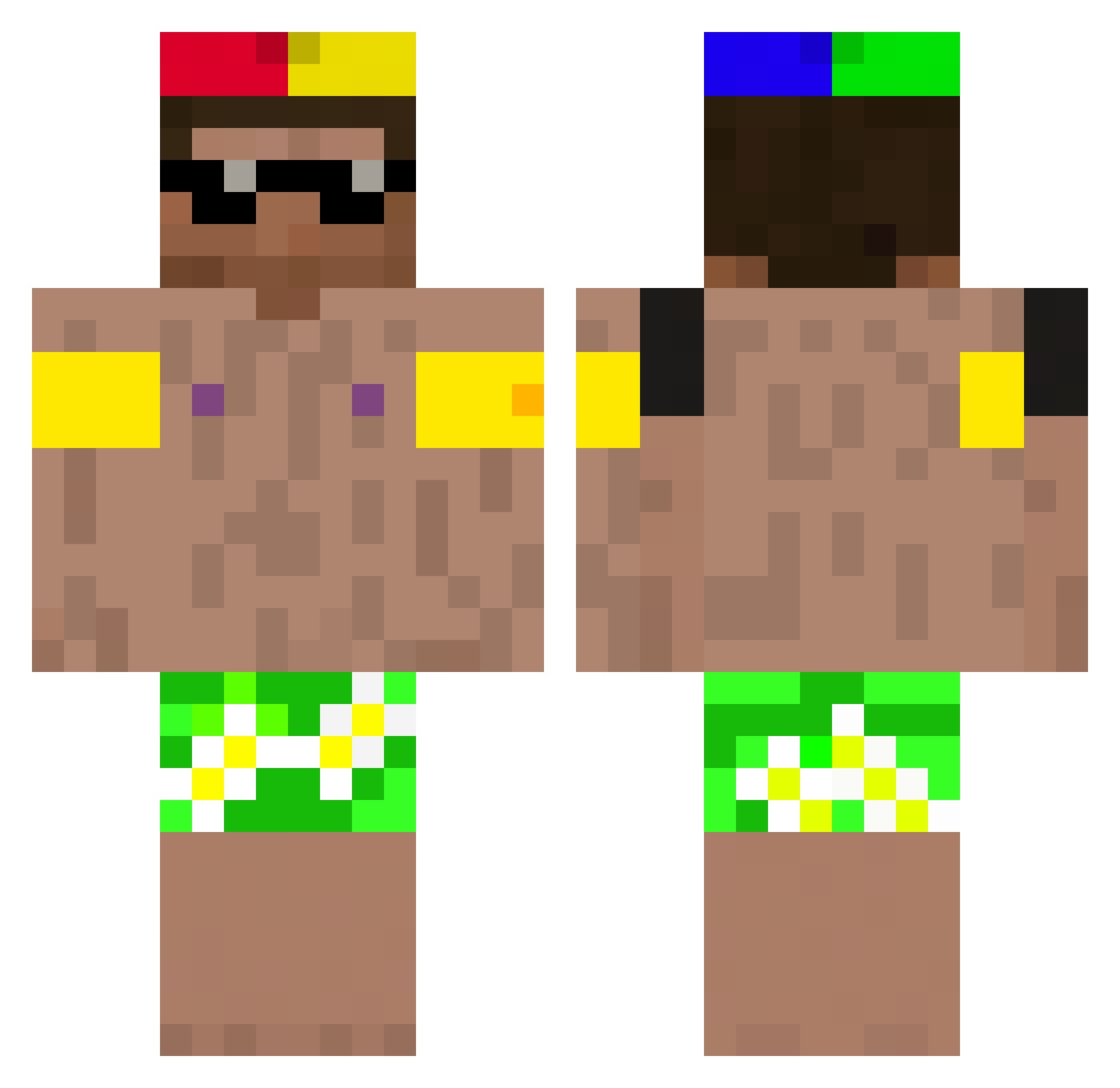 ImGlympse Minecraft skin, front and back view