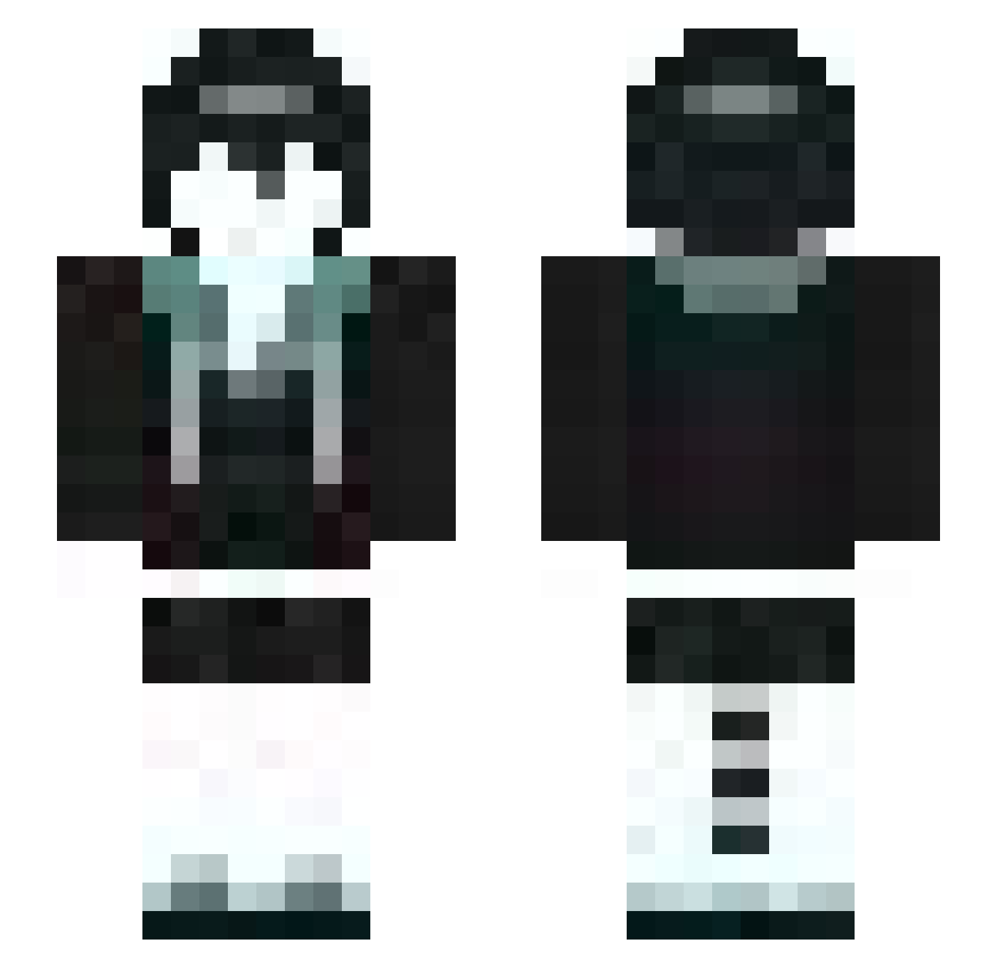 R6U Minecraft skin, front and back view