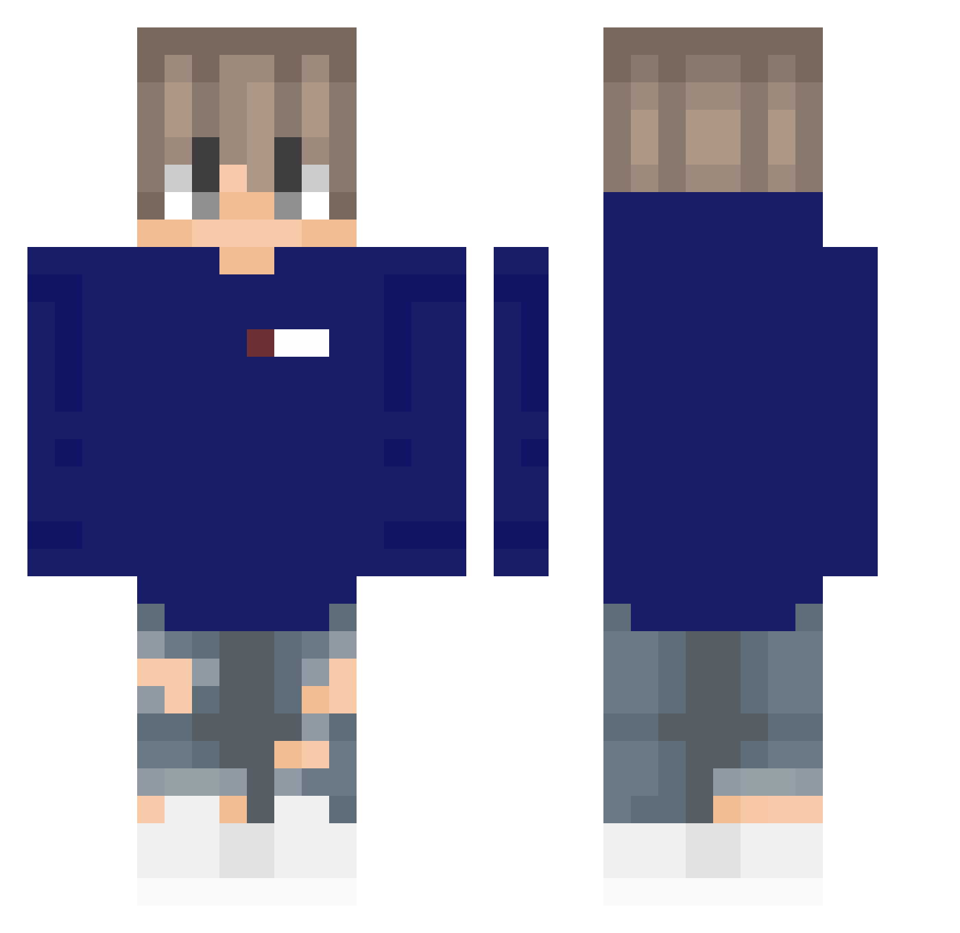E______________3 Minecraft skin, front and back view