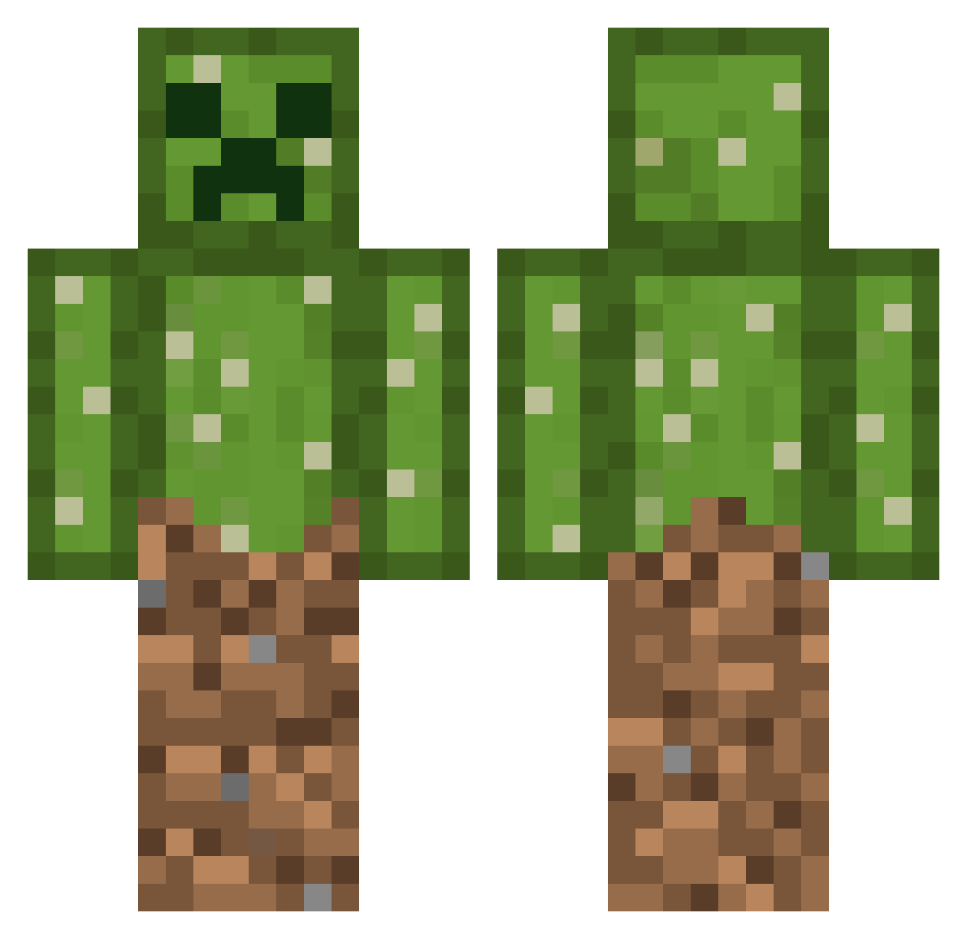 NeiraXG Minecraft skin, front and back view