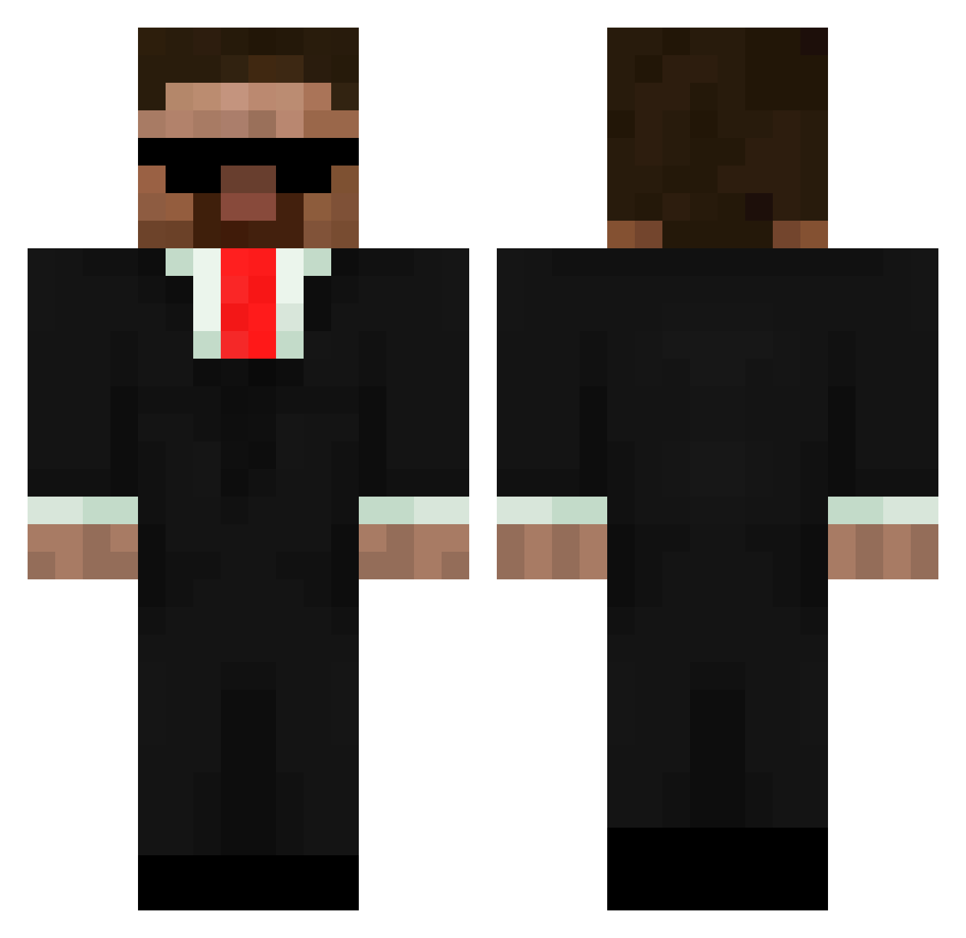 bedoorlog Minecraft skin, front and back view