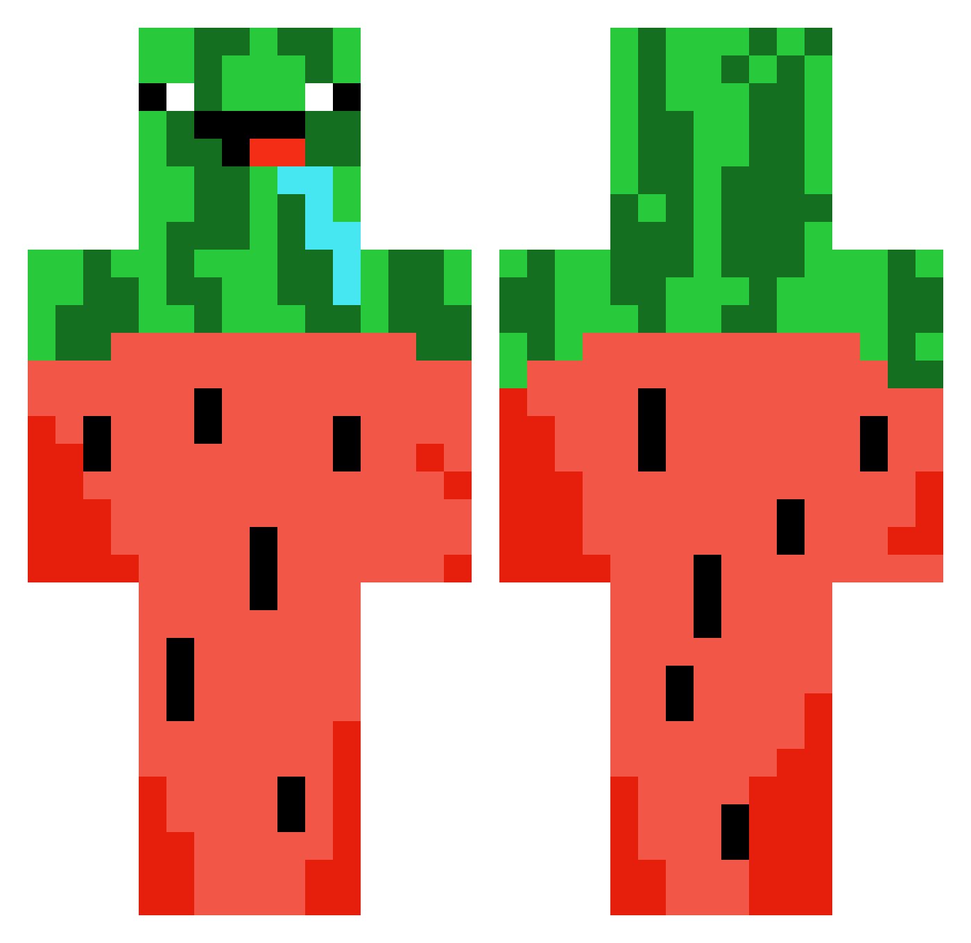 ThatDerpyMelon Minecraft skin, front and back view