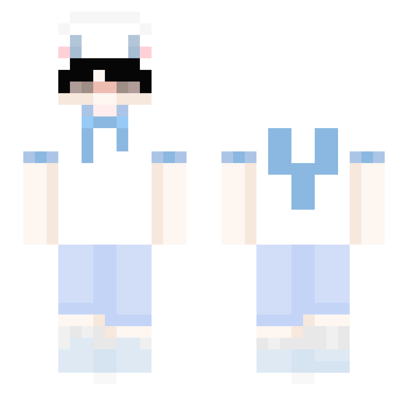 Dominity Minecraft skin, front and back view