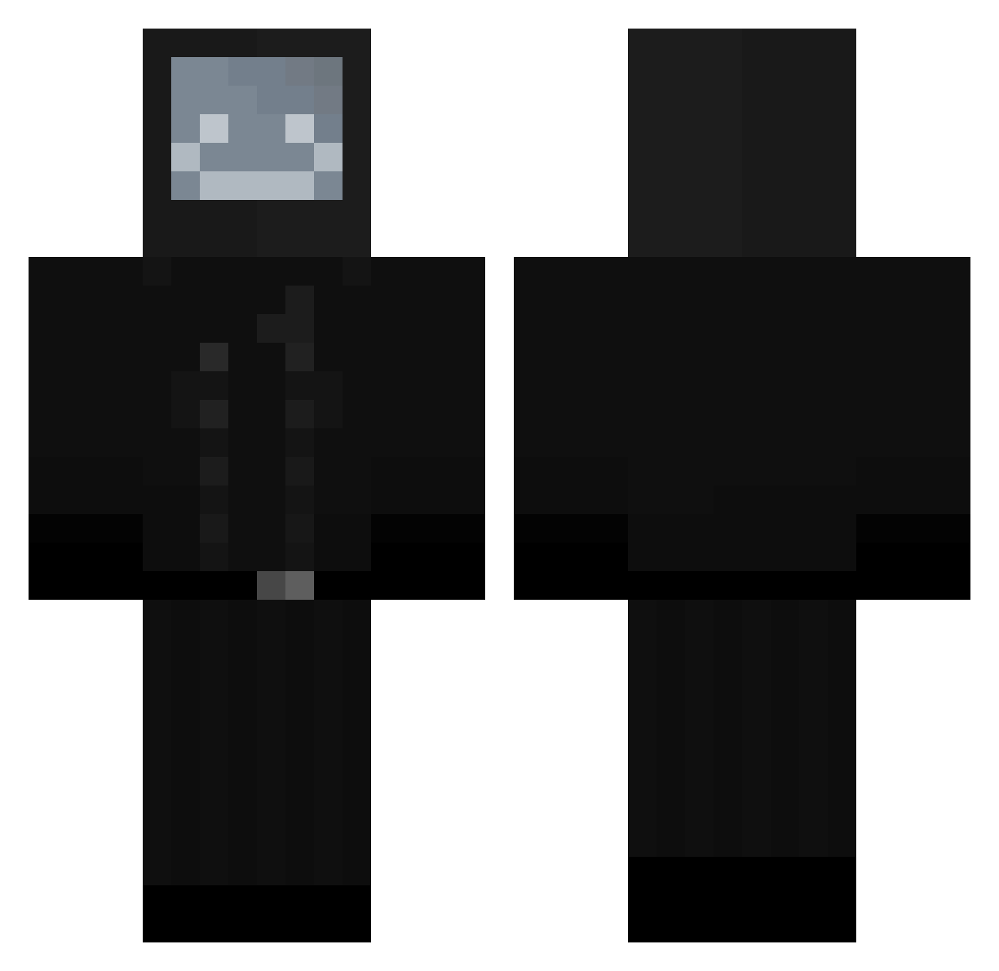 OliverParty Minecraft skin, front and back view