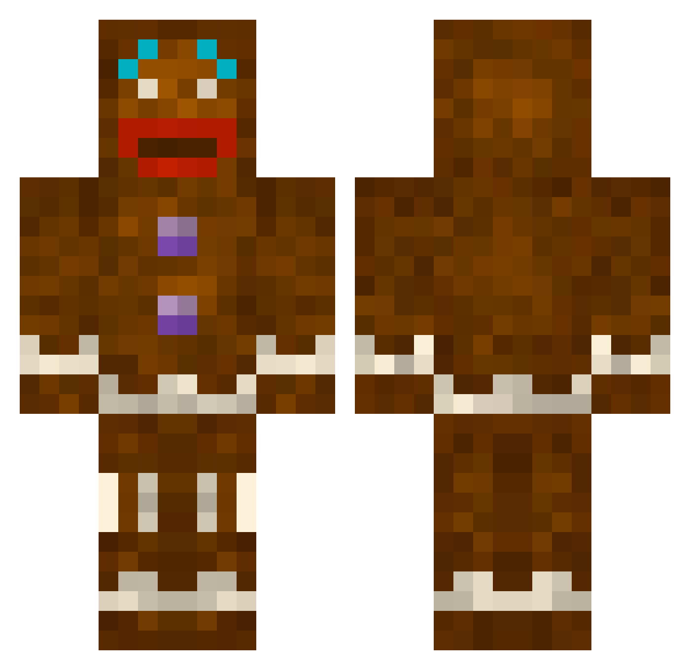 yungpiston Minecraft skin, front and back view