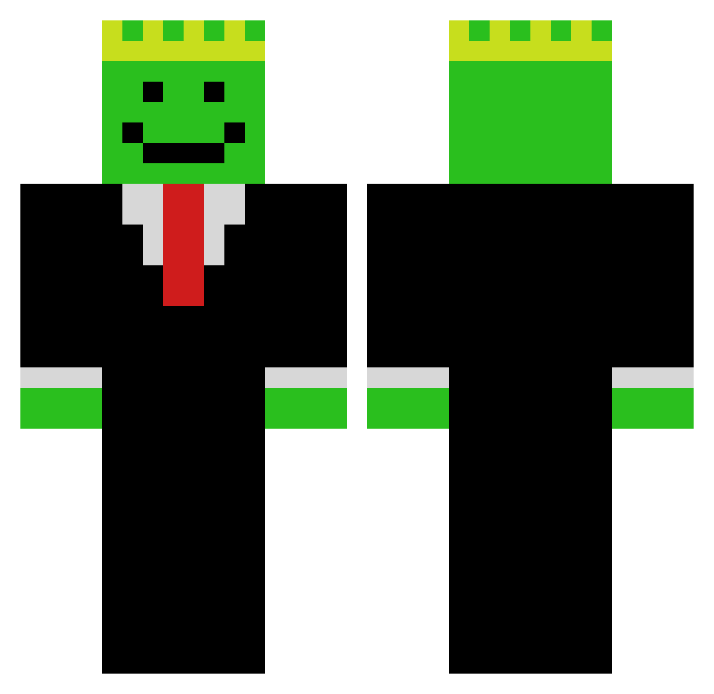NoXiSs Minecraft skin, front and back view