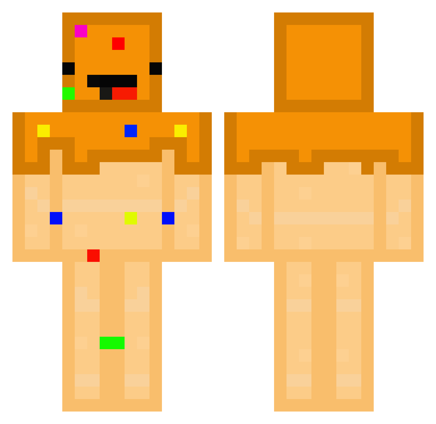 kuskus Minecraft skin, front and back view