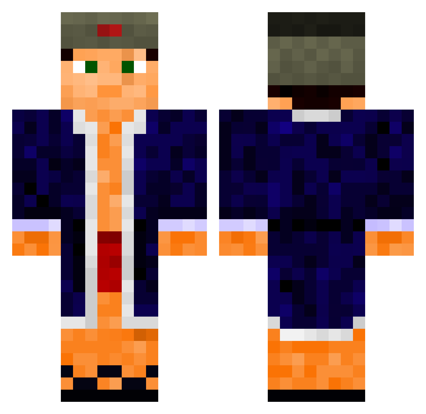 Flinttoty Minecraft skin, front and back view